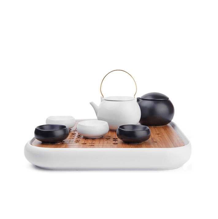 陶瓷功夫茶具套装白瓷定制款 创意礼品围棋茶具