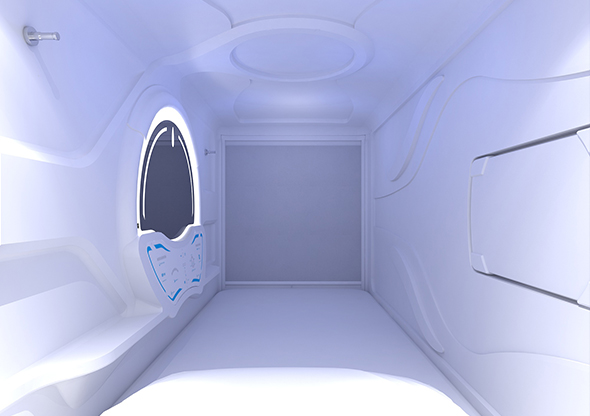 Concise space door vertical single cabin deluxe version
