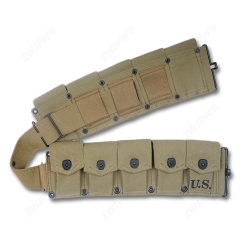 二戰美式 M1加蘭德十聯 通用戶外小包（復刻影視道具）卡其）