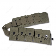 二戰韓戰美式 M1加蘭德十聯 通用戶外小包 軍綠（復刻影視道具）