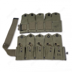 二戰韓戰美式 M1加蘭德十聯 通用戶外小包 軍綠（復刻影視道具）