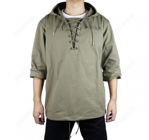 二戰(zhàn)時(shí)期美式 USN 夾板服 罩衫 NAVY 復(fù)古連帽帽衫 （復(fù)刻影視道具）