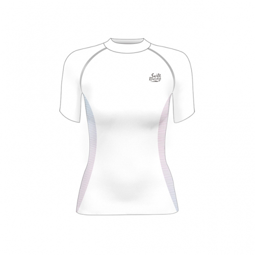 T-shirt - short sleeve - "Swirls" - white - women