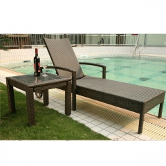 RC06 Outdoor pool sunbed beach lounge chair with round coffee table