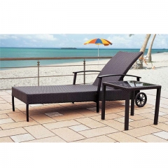 RC06 Outdoor pool sunbed beach lounge chair with round coffee table