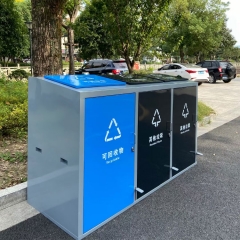 Outdoor sorting trash can
