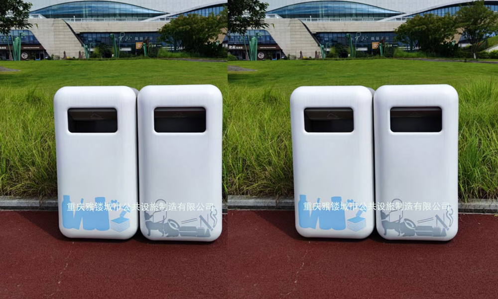 重慶市國博中心戶外智能垃圾桶安裝到位