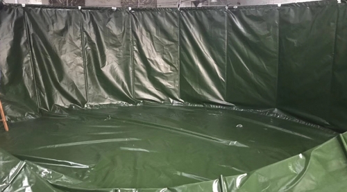 防水养鱼池与绿色PVC涂层网篷布
