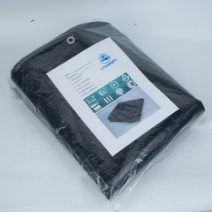 7Mx7M 0.65MM 680G Black PVC Tear Resistant Fabric Coated Tarp