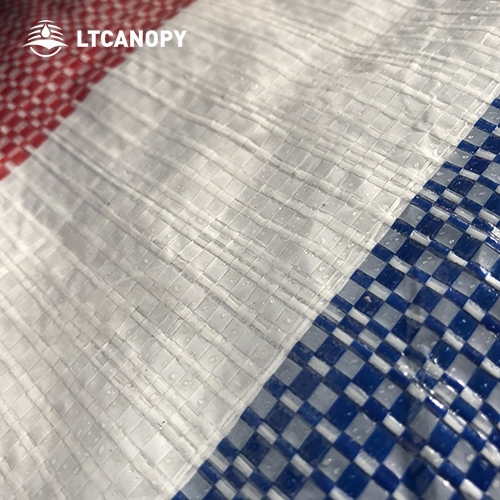 Red White Blue PE Tarp For Bags