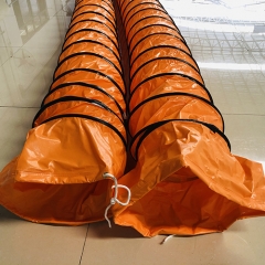 橙色通风软管缠绕风管通风管PVC篷布
