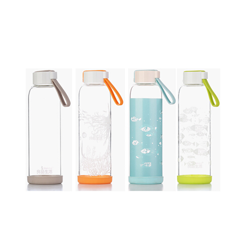 良品创意拎绳耐热玻璃水杯玻璃瓶