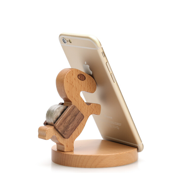 创意木质手机座通用平板支架创意懒人支架