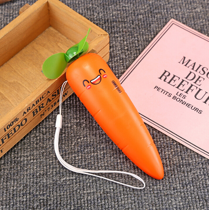 USB风扇胡萝卜小风扇便携式礼品手持软叶迷你风扇