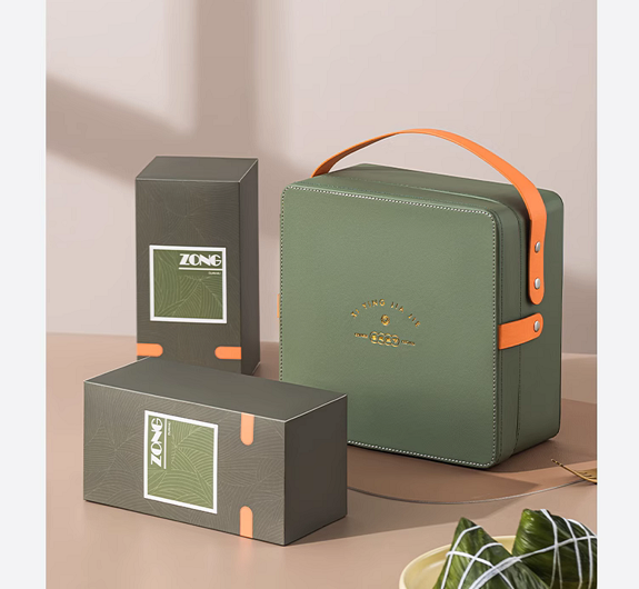 绿橙方形皮包礼盒  粽子礼盒装 端午节送礼品