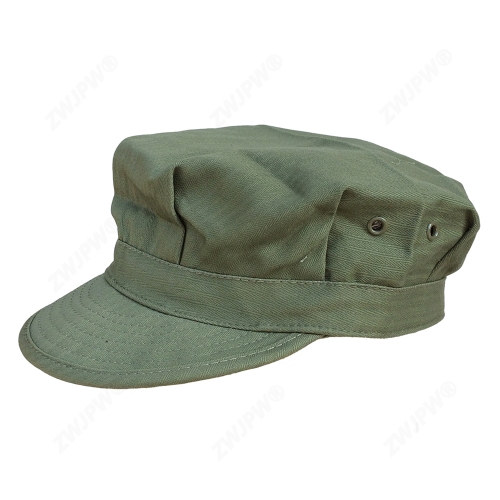 二战 美式 绿色HBT八角帽（复刻影视道具）