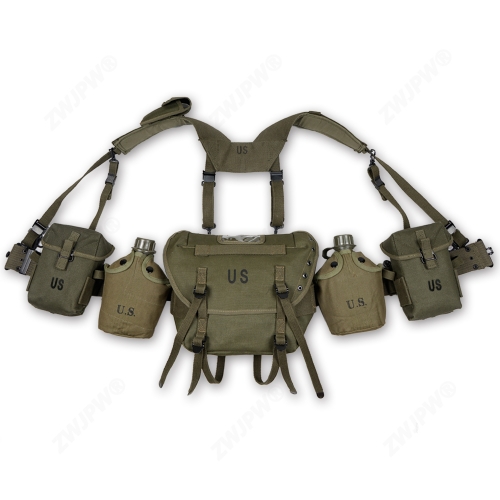 越战美式 M1956 M1961 M14长包装备组合急救包水壶挎包背带（复刻影视道具）