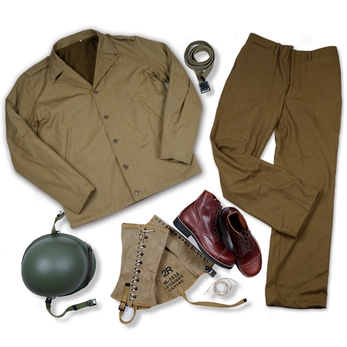 二战时期美式 ARMY基础M41秋冬季装备组合头盔服装腰带鞋靴子（复刻影视道具）
