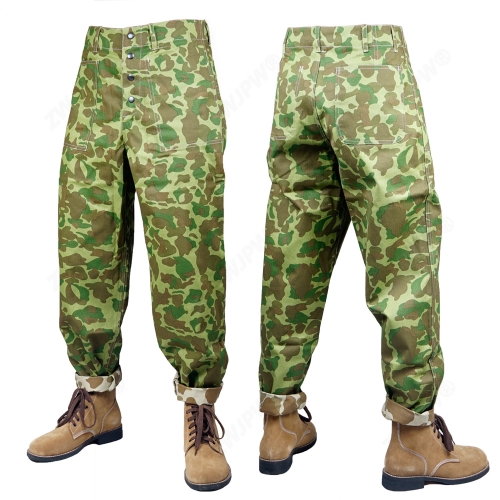 二战美式 猎鸭太平洋双面迷彩ARMY HBT裤子（复刻影视道具）