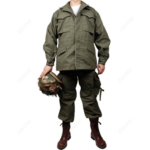 二战时期美式M43套装纯棉户外野战风衣重演诺曼底登陆D-DAY抗美援朝（复刻影视道具）