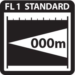 The beam distance of the flashlight is measured in meters.