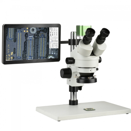 3.5X-180X Trinocular Stereo Electron Microscope 4K HD Camera 13.3-inch HD Monitor