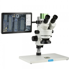 3.5X-90X Trinocular Stereo Electron Microscope 4K HD Camera 13.3-inch HD Monitor