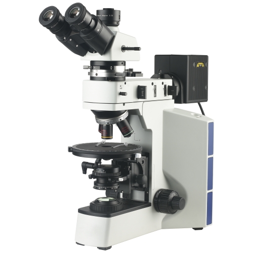 50X-500X Trinocular Polarizing Metallurgical Microscope for observing and analyzing mineral and rock crystals.