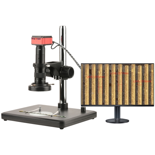 23X-174X HD Measurement Electron Microscope,Continuous Zoom Lens,Base with LED light source