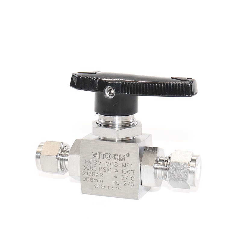 HC-276 8mm Ferrule straight ball valve