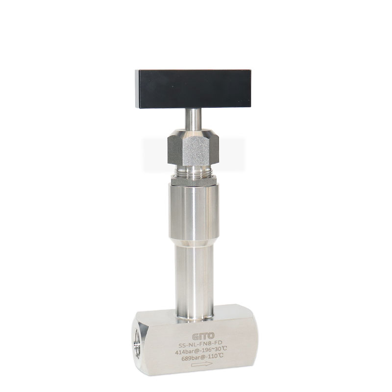High pressure low temperature needle valve with internal thread
