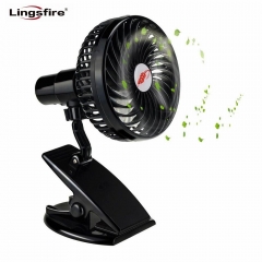 Mini Mute Clip Fan Rechargeable Silent 4 Blades Baby Stroller Fans Portable Air Cooling 3 Speeds Desk USB Fan with USB Output