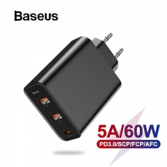 Baseus 3 Ports USB Charger with PD3.0 Fast Charging For iPhone 11 Pro Max Xr 60W Quick Charge 4.0 For Redmi Note 7 Redmi k20 pro