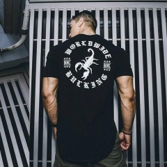 Men's  T-shirt, men scorpion printed T-shirt, men's summer wear, short sleeved T-shirt, men's fashion casual wear.