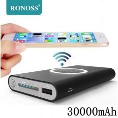 30000mAh Universal Portable Power Bank Qi Wireless Charger For iPhone Samsung S6 S7 S8 Powerbank Mobile Phone Wireless Charger