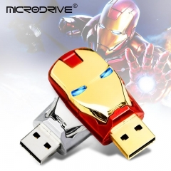 Real capacity 4GB 8GB 16GB 32GB pendrive IronMan 64GB 128GB USB flash drive led light pen drive external storage high speed