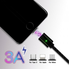 Magnetic Charge Cable 1M , Micro USB Cable For iPhone XR XS Max X 8 7 6 S Magnet Charger USB Type C Cable LED Charging Wire Cord