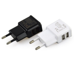 EU plug 5V 2A Dual USB Universal Mobile Phone Chargers Travel Power Charger Adapter Plug Charger for iPhone for Android