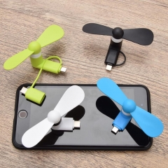 2 IN 1 Travel Portable Cell Phone Mini Fan Cooling Cooler For Micro USB C For iPhone 5 6 6S 7 Plus 8 X for Android Not Type-c