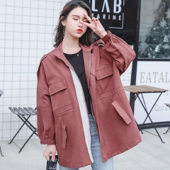 Spring autumn womens jacket coat 2019 New casual loose windbreakers female overcoat womens clothes large size women's basic coat