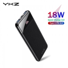 YKZ QC 3.0 LED Power Bank 10000mAh Portable external mobile battery powerbank PD Fast Charger Poverbank For Xiaomi mi Pover bank