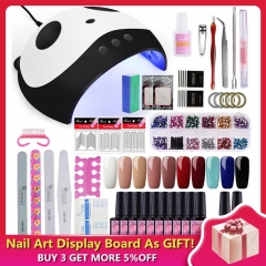 Manicure Set 36W Dryer Lamp For Nails Set For Gel Nail Polish Set For Manicure Nail Extension Set 10 Colors Gel Varnish 8 ML