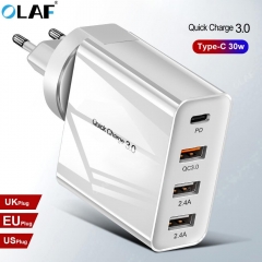 48W Multi Quick Charger PD Type C USB Charger for Samsung iPhone Huawei Tablet QC 3.0 Fast Wall Charger US EU UK Plug Adapter