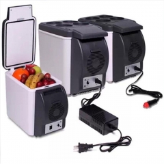 6L Mini Car Refrigerators Fridge 2 in 1 Cooler Warmer Icebox 12V Travel Portable Electric Cooler Box Freezer with 4 holes Stand