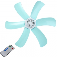 Blue 7w Silent plastic Energy saving mini ceiling fan 3-5 turn page fan 220V hanging fan Soft Wind household