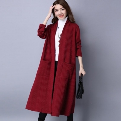 Women's Coat Spring Autumn Plus Size Loose Cotton Jacket Mid-length Vintage Windbreaker Cardigan Women Clothes Ladies Outwear