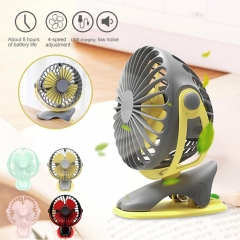 Portable Cooling Mini USB Fan 4 Speeds 360 Degree All-round Rotation Rechargeable Air Fan USB Charging Desktop Clip Fan 4000mAh