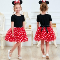 Fancy Kids Dresses for Girls First Birthday Outfits Mini Cartoon Mouse Dress Up Costume Baby Girls Children's Wear 1 to 5 Years