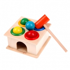 Kids Montessori Wooden Toys Wooden Hammering Ball Hammer Box Children Fun Playing Hamster Game Kids Early Educational Toys Gifts