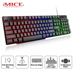 Wired Gaming Keyboard Mechanical Feeling Backlit Keyboards USB 104 Keycaps Russian Keyboard Waterproof Computer Game Keyboards